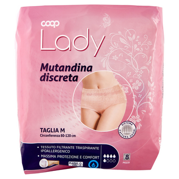 Одноразові жіночі трусики Lady Mutandina Discreta, розмір M (80&ndash;120 см), 8 шт CoopLady8 фото