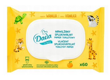 Дитячий вологий туалетний папір Dada з запахом ванілі 60 шт Польща DadaPapierWanilia фото