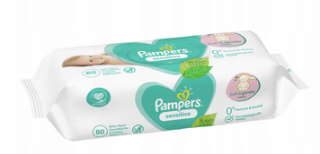 Дитячі вологі серветки Pampers Sensitive для чутливої шкіри, 80 шт Pampers80 фото