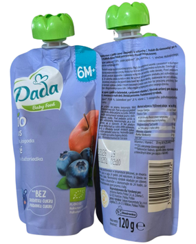 Пюре Dada Bio Mus яблуко, ягоди 120 г, від 6 міс 120Dada014772 фото