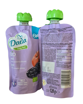 Пюре Dada Bio Mus яблуко, чорнослив 120 г, від 6 міс 120Dada014789 фото