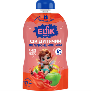 Дитячий сік Elfik Magic Яблуко-шипшина 175 мл 175Elfik361402 фото