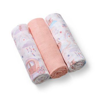 Пелюшки муслинові бавовняні (70х70 см) 3 шт. (Рожевий) /"Babyono" 348/11 фото