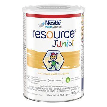 Resource Junior спец дієт спож (ентерал харч): суха, збал. суміш, ваніль з 1 до 10 р., 400 г /4919 Resource864919 фото