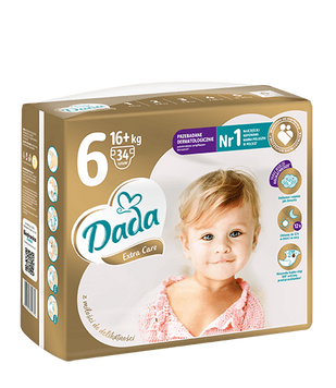Підгузки Dada Extra Care 6 EXTRA LARGE для дітей вагою від 16+ кг(НОВА УПАКОВКА 34 шт) ExtraCare6New фото