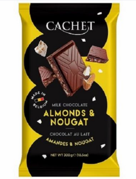 Cachet Almonds & Nougat (32% Cacao) &mdash; молочний шоколад із мигдалем та нугою, 300 г 03215 фото
