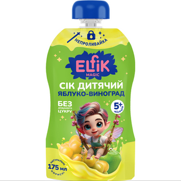 Дитячий сік Elfik Magic Яблуко-виноград 175 мл від 5 міс 175Hipp361396 фото