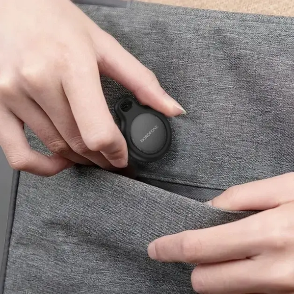 Bluetooth трекер BOROFONE BC101 Exquisite для Apple Find My, аналог AirTag, брелок-локатор для ключів та речей, Black BC101 фото
