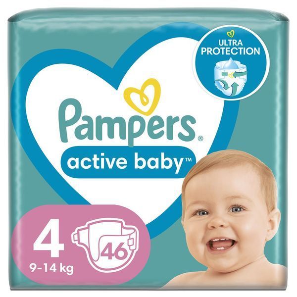 Pampers Дитячі одноразові підгузки Pampers Active Baby Розмір 4 Maxi (9&ndash;14 кг), 46 шт Pampers4Active BabyMaxi54 фото
