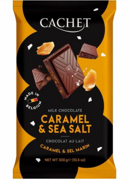 Cachet Caramel & Sea Salt (32% Cacao) &mdash; молочний шоколад із карамеллю та морською сіллю, 300 г 00078 фото