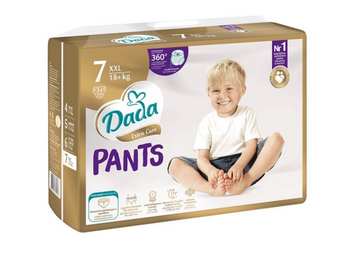 Підгузки - трусики Dada Extra Care Pants 7 XXL для дітей вагою від 18 кг, 34 шт(пошкоджена упаковка і заклеєна скотчем) Pants7New(defect) фото